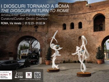 I Dioscuri tornano a Roma: in via Veneto e Porta Pinciana undici sculture dell’artista Meggiato ripropongono il Mito di Castore e Polluce