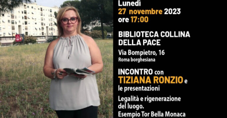 Incontro sulla legalità e la cultura nelle periferie di Roma – Biblioteca Collina della Pace
