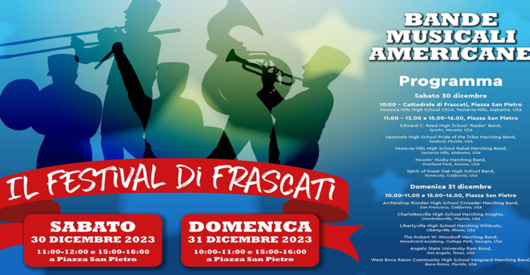 Il Festival di Frascati: le bande americane delle high school in piazza il 30 e 31 dicembre